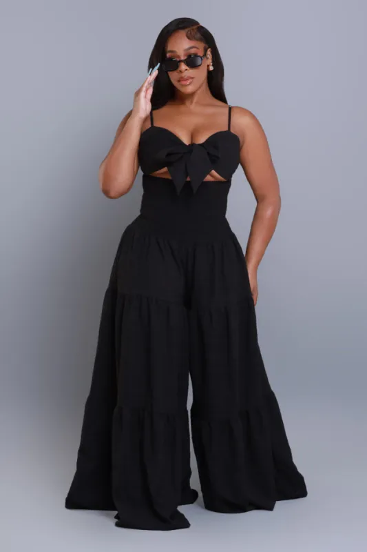 Stage Fright Cut Out Wide Leg Jumpsuit - Black sold by Swankaposh