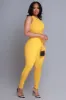 About That Snatched Cellulite Deleter Sleeveless Jumpsuit - Mustard sold by Swankaposh