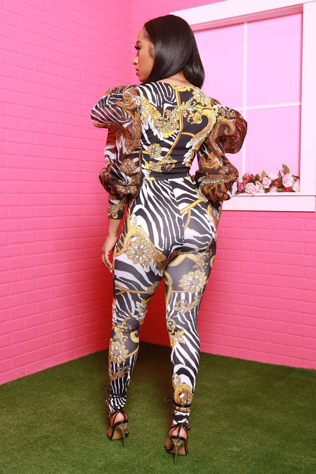 Hazel Zebra Printed Pants Set sold by Swankaposh product image thumbnail 4