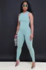 About That Snatched Cellulite Deleter Sleeveless Jumpsuit - Aloe sold by Swankaposh