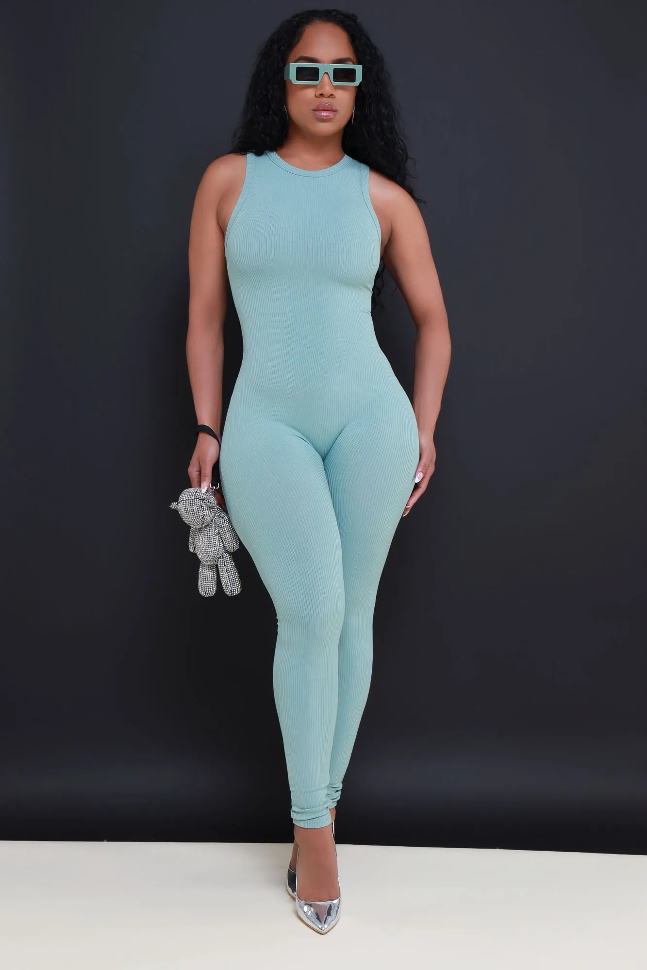 About That Snatched Cellulite Deleter Sleeveless Jumpsuit - Aloe sold by Swankaposh product image thumbnail 2