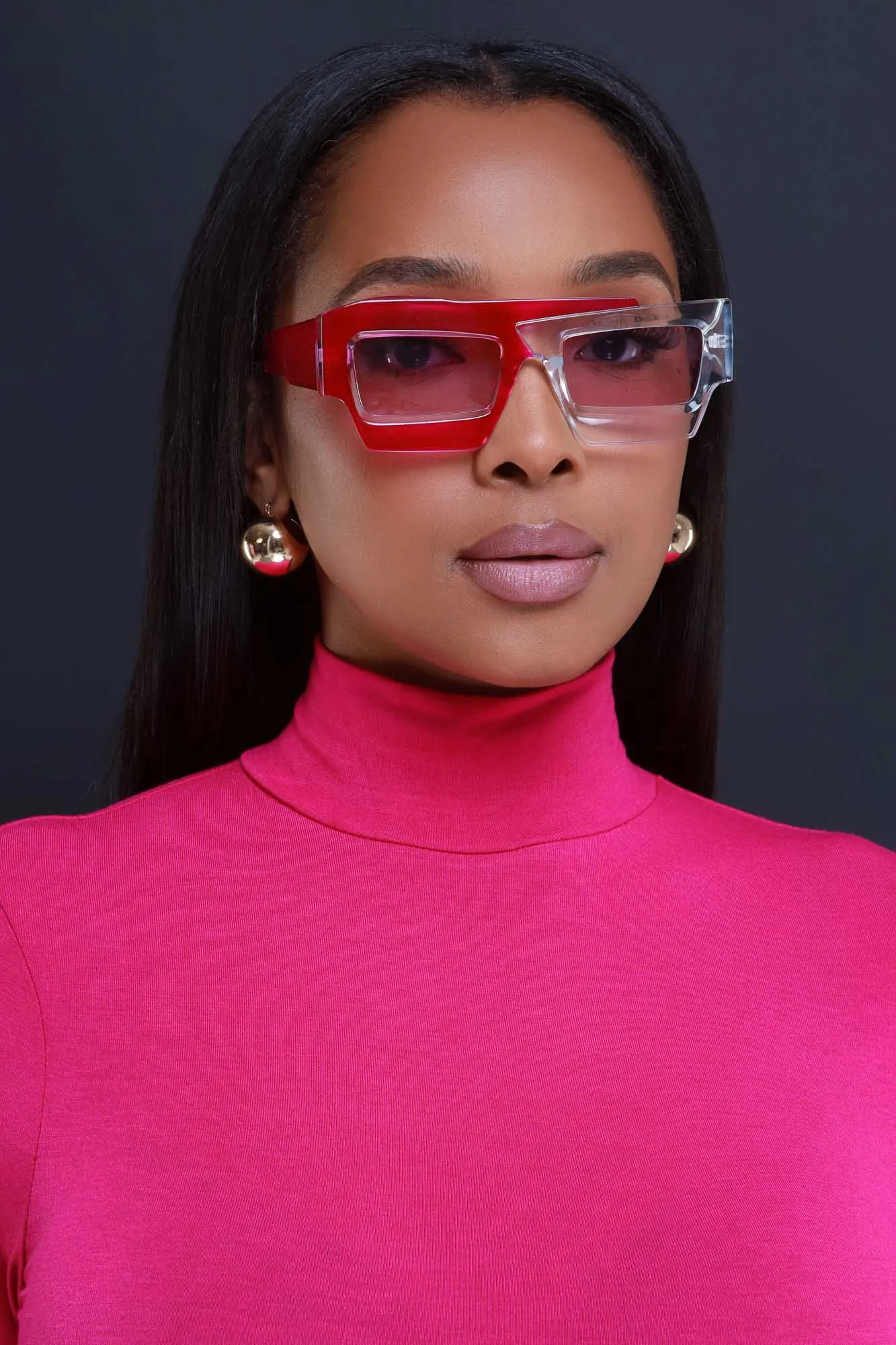 Just Like Fire Abstract Frame Sunglasses - Purple/Clear sold by Swankaposh