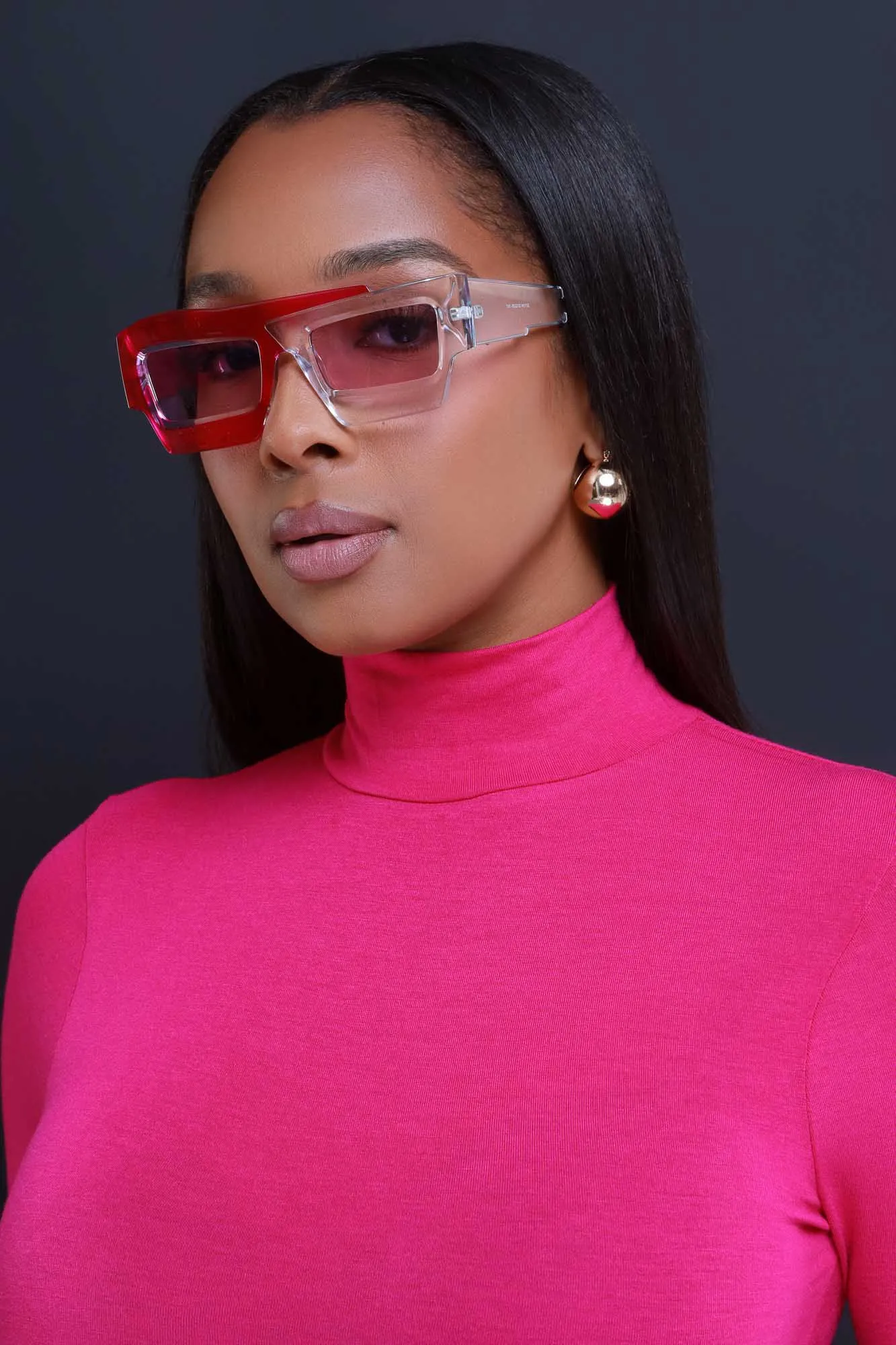 Just Like Fire Abstract Frame Sunglasses - Purple/Clear sold by Swankaposh product image thumbnail 2