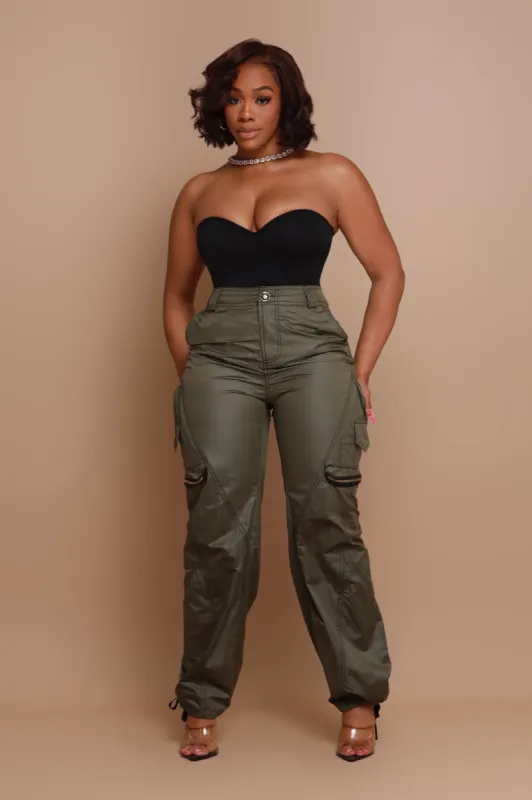 Meet The Band Cargo Pants - Olive sold by Swankaposh