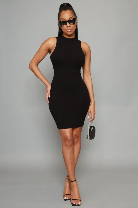 BFFR Cellulite Deleter Sleeveless Mini Dress - Black sold by Swankaposh