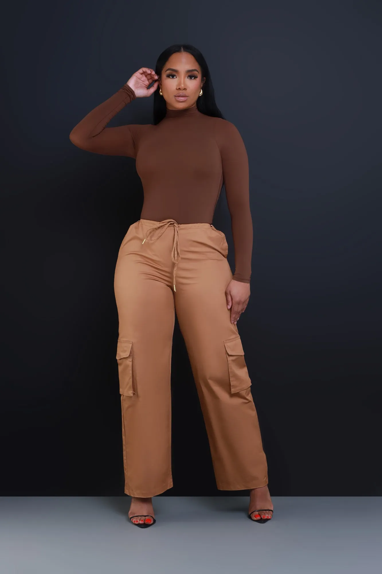 Time To Go High Rise Cargo Pants - Khaki sold by Swankaposh product image thumbnail 4