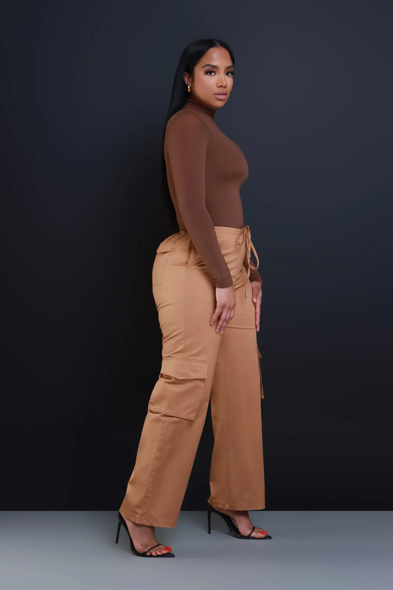 Time To Go High Rise Cargo Pants - Khaki sold by Swankaposh product image thumbnail 5
