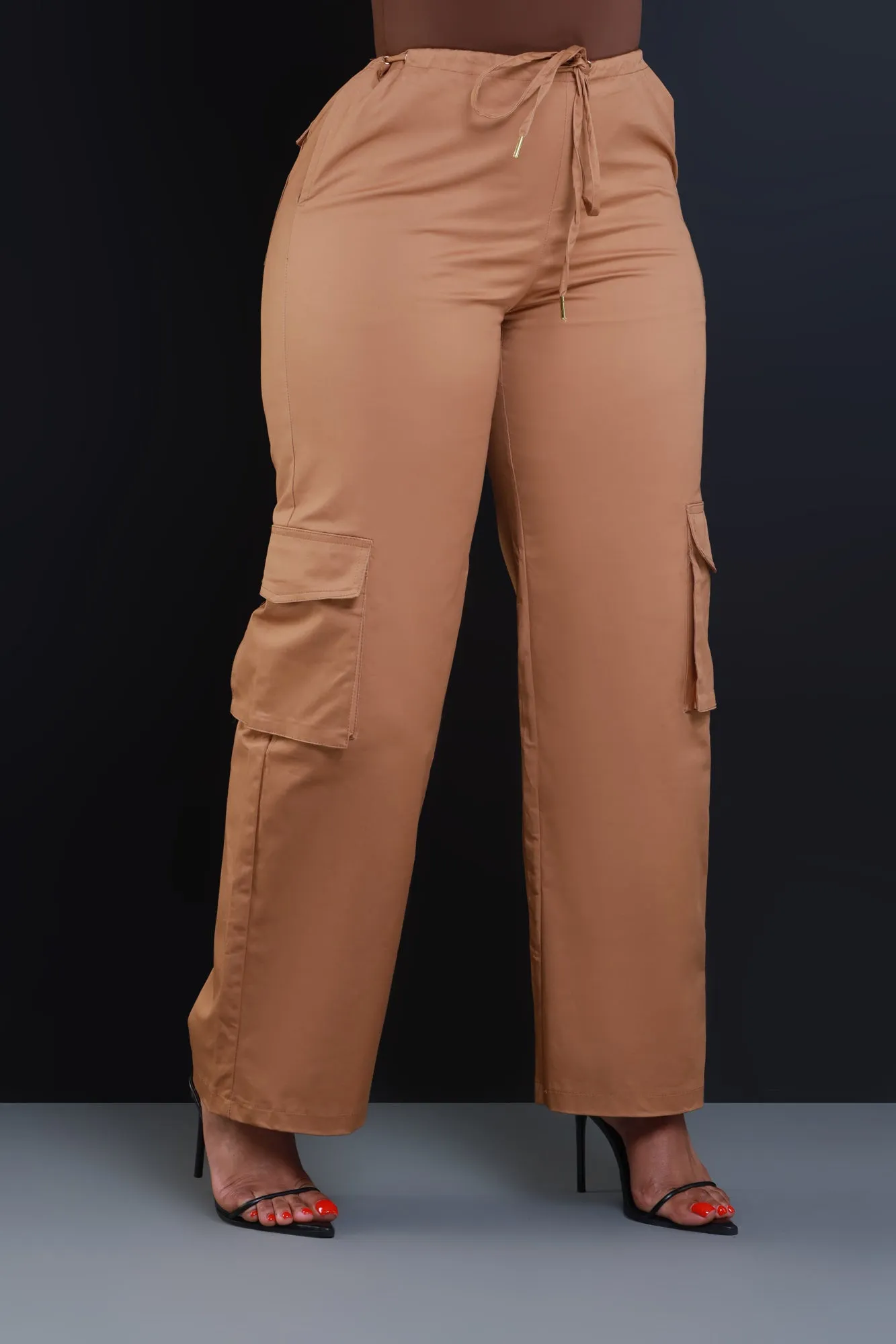 Time To Go High Rise Cargo Pants - Khaki sold by Swankaposh product image thumbnail 2