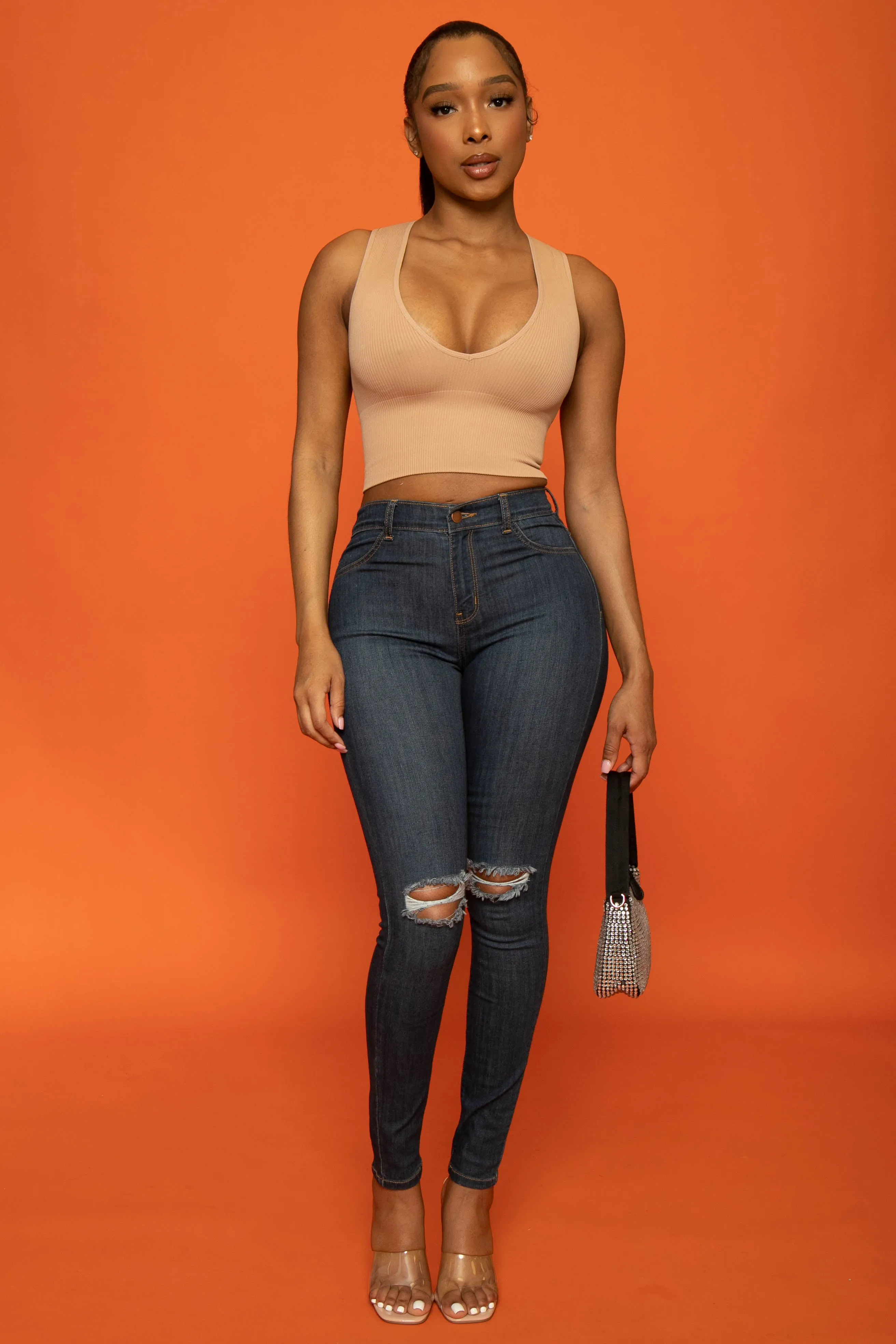Get Into It Ribbed Crop Top - Nude sold by Swankaposh product image thumbnail 3