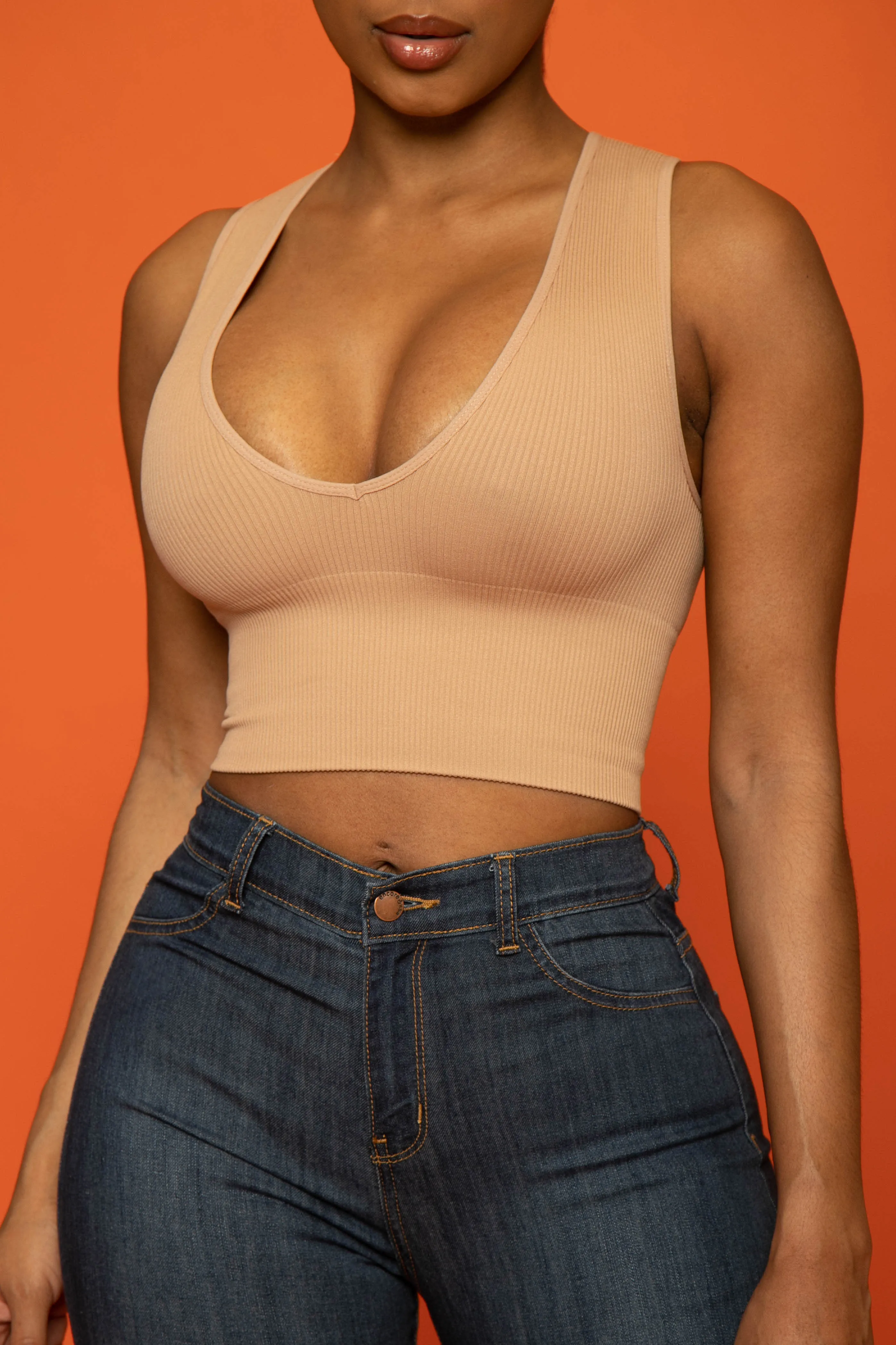 Get Into It Ribbed Crop Top - Nude sold by Swankaposh product image thumbnail 5