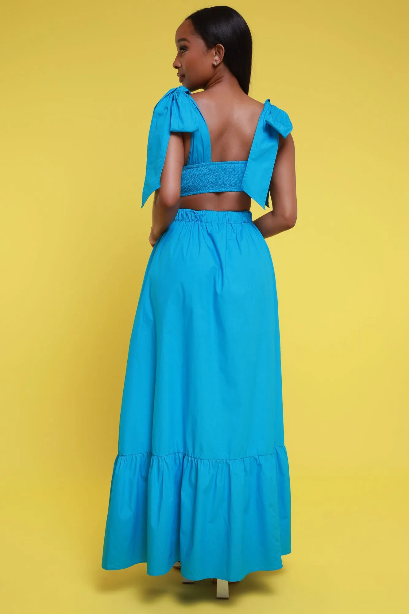 Anywhere With You Cropped Maxi Skirt Set - Blue sold by Swankaposh product image thumbnail 2