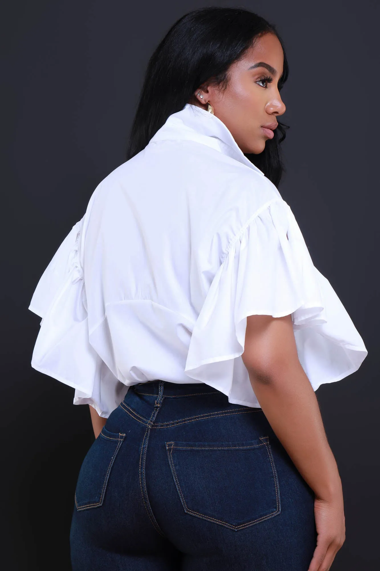 At First Sight Sleeveless Ruffle Top - White sold by Swankaposh product image thumbnail 4