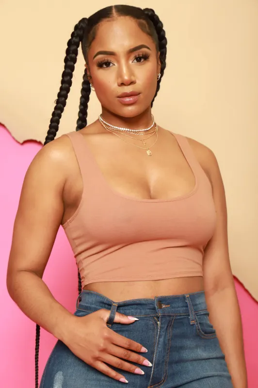 The Good Life Cropped Tank Top - Cashmere Taupe sold by Swankaposh