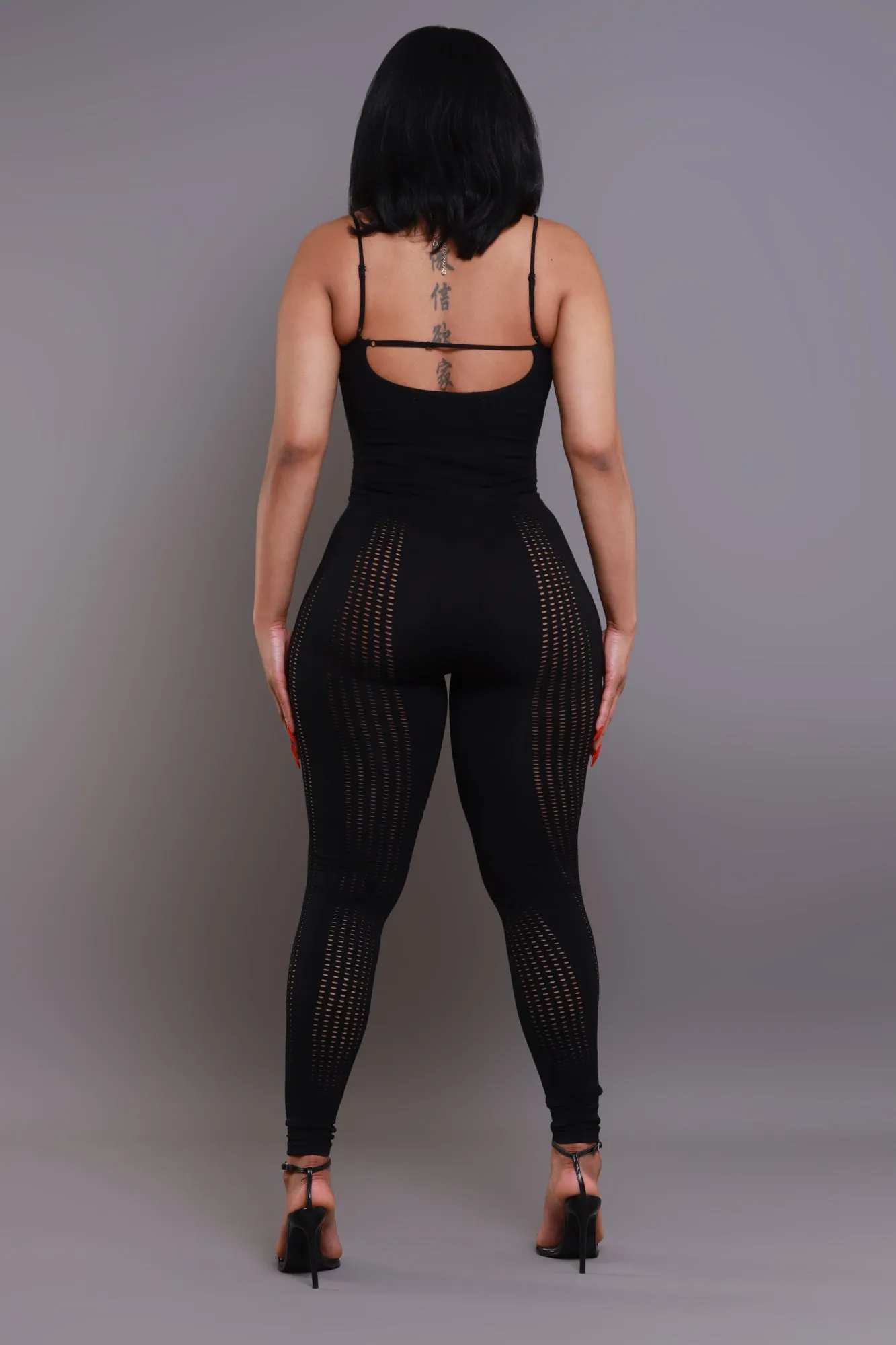 Lovesick Seamless Open Knit Jumpsuit - Black sold by Swankaposh product image thumbnail 3