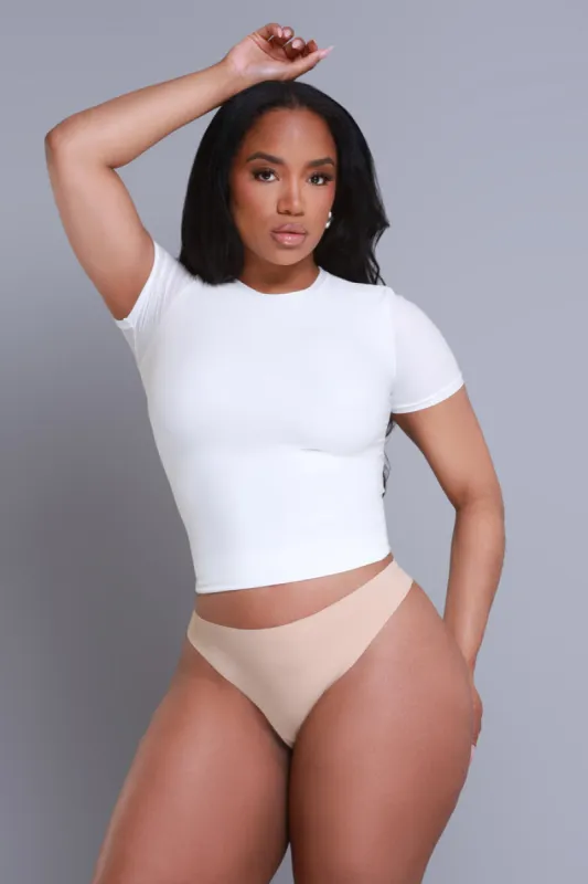 Body Language Crew Neck T-Shirt - White No.183 NKDS sold by Swankaposh