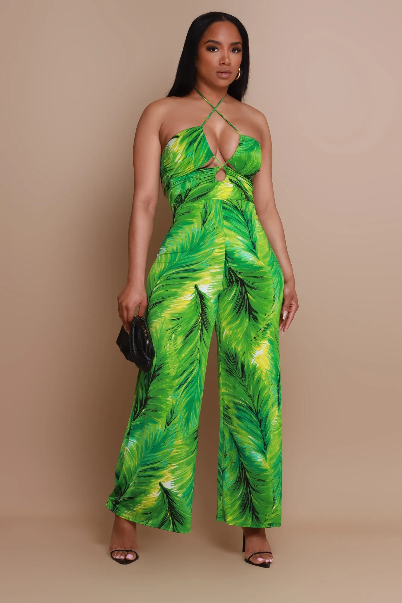Location Change Tropical Print Jumpsuit - Green sold by Swankaposh product image thumbnail 3