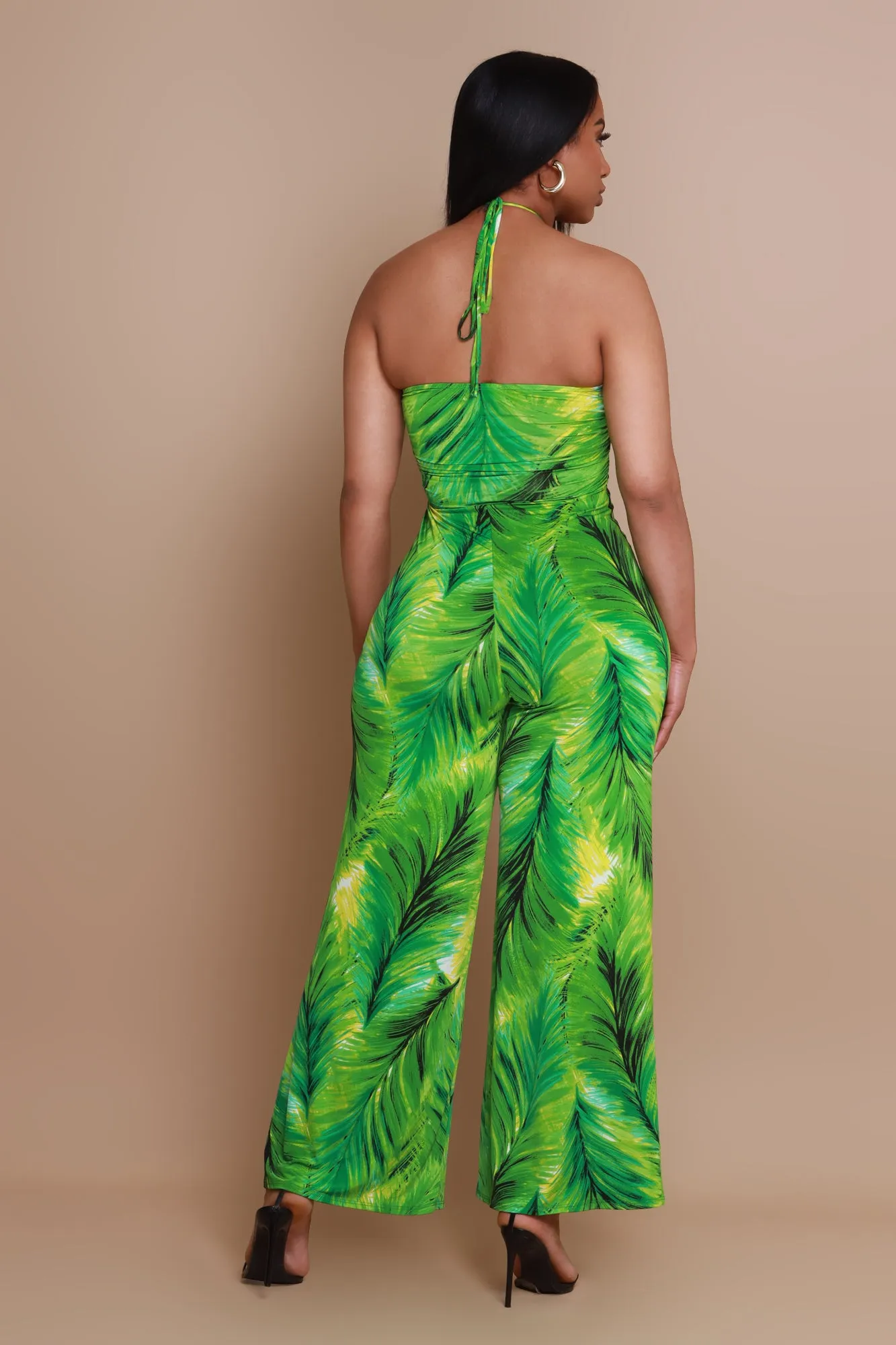 Location Change Tropical Print Jumpsuit - Green sold by Swankaposh product image thumbnail 2
