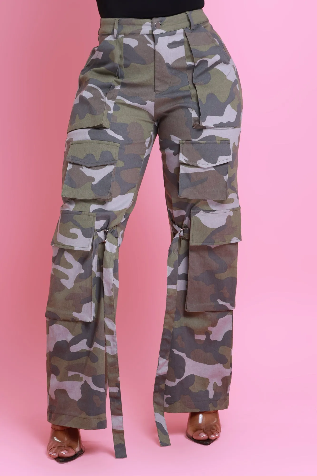 Major Sacrifice High Rise Cargo Pants - Olive Camouflage sold by Swankaposh product image thumbnail 3