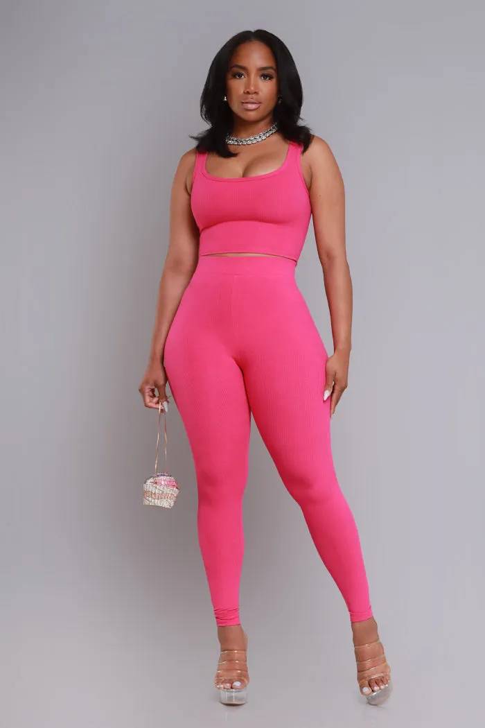 Sweet Tart Cellulite Deleter Ribbed Leggings - Ultra Fuchsia sold by Swankaposh product image thumbnail 3