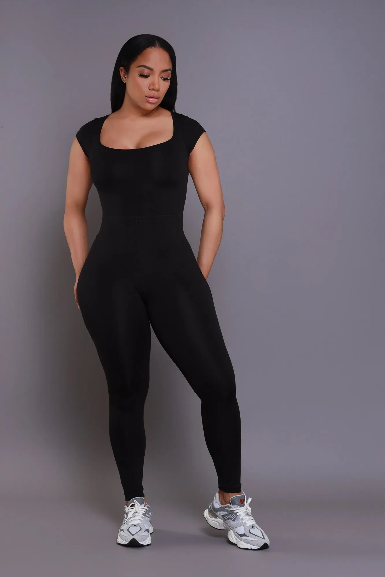 On Deck NUW Cap Sleeve Jumpsuit - Black sold by Swankaposh product image thumbnail 4