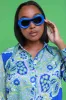 Look Alike Retro Framed Sunglasses - Blue sold by Swankaposh