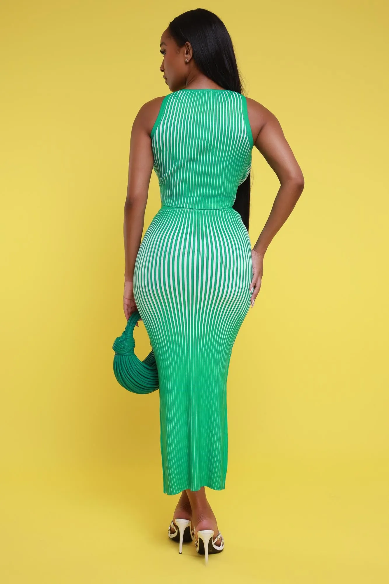 Feeling Sublime Ribbed Maxi Skirt Set - Green sold by Swankaposh product image thumbnail 4