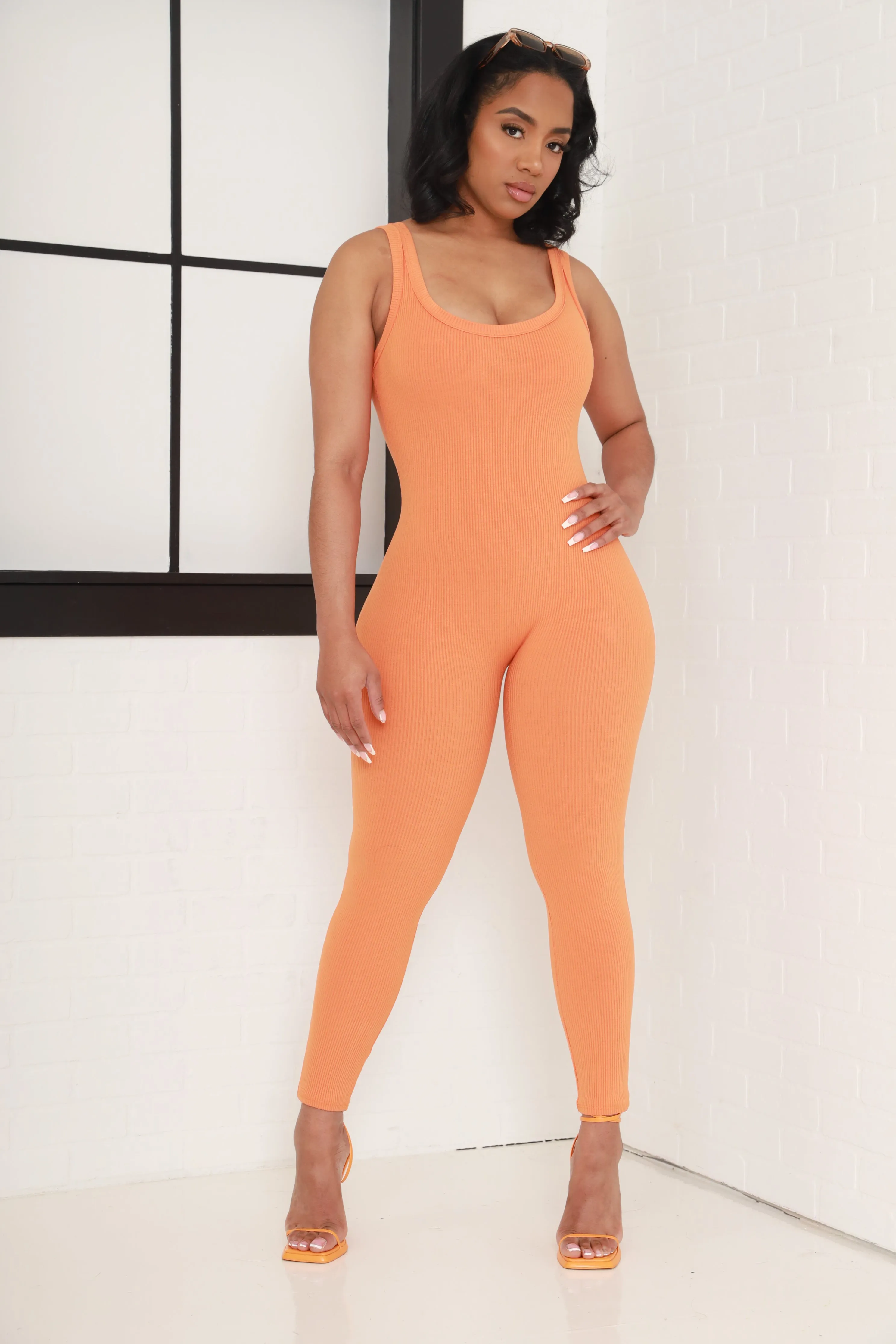 Cover Me Cellulite Deleter Sleeveless Jumpsuit - Orange sold by Swankaposh product image thumbnail 4