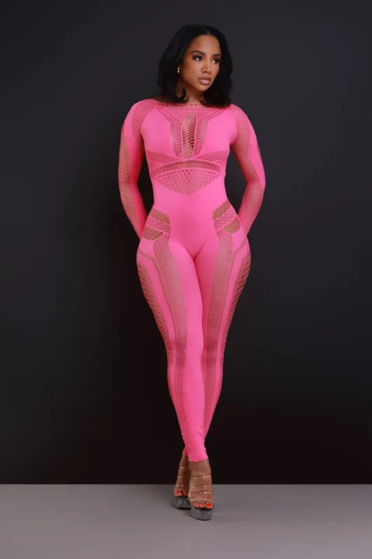 Baby Girl Laser Cut Seamless Jumpsuit - Pink sold by Swankaposh