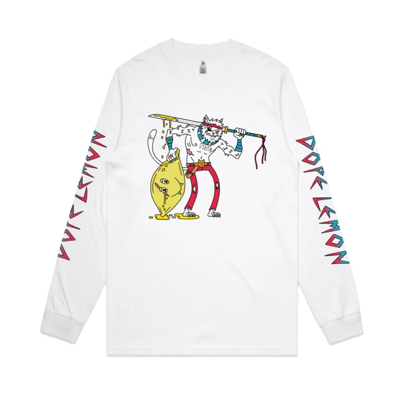 Dope Lemon / Sword Cat White Longsleeve sold by Dope Lemon