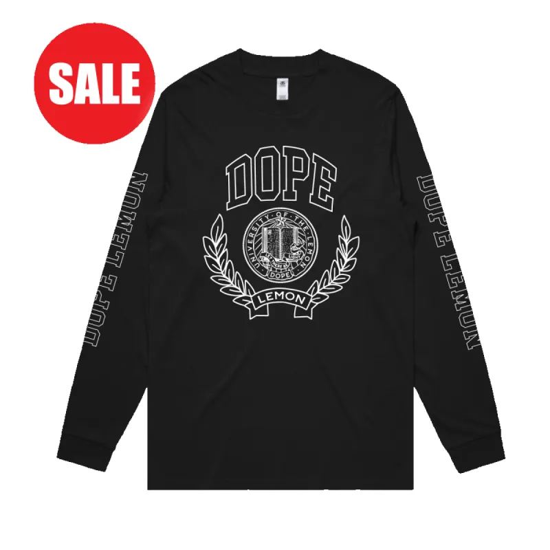 Dope University / Black Longsleeve T-shirt sold by Dope Lemon
