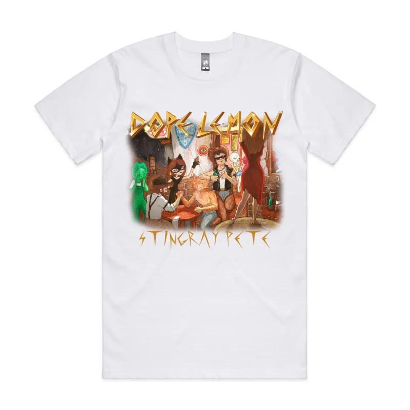 Dope Lemon / Stingray Pete Illustration / White T-Shirt made by Dope Lemon