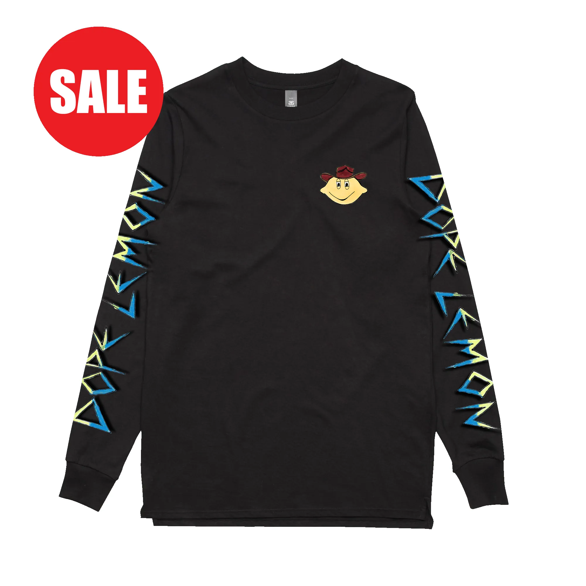 Cowboy Lemonhead / Black Longsleeve T-shirt sold by Dope Lemon