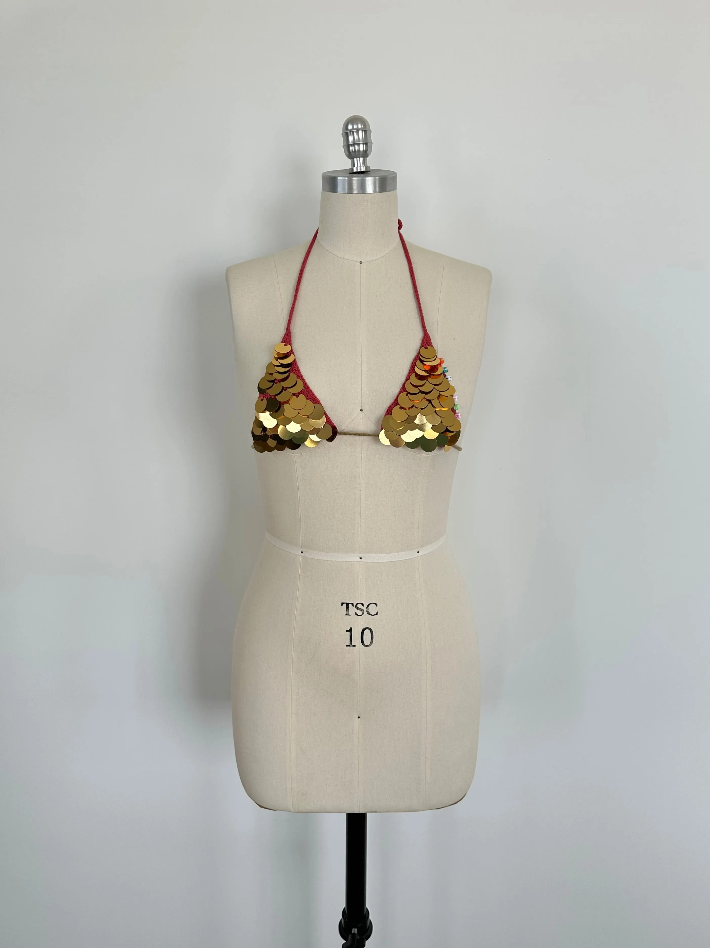 Bronze Sequin Bikini Top sold by Stiiickky