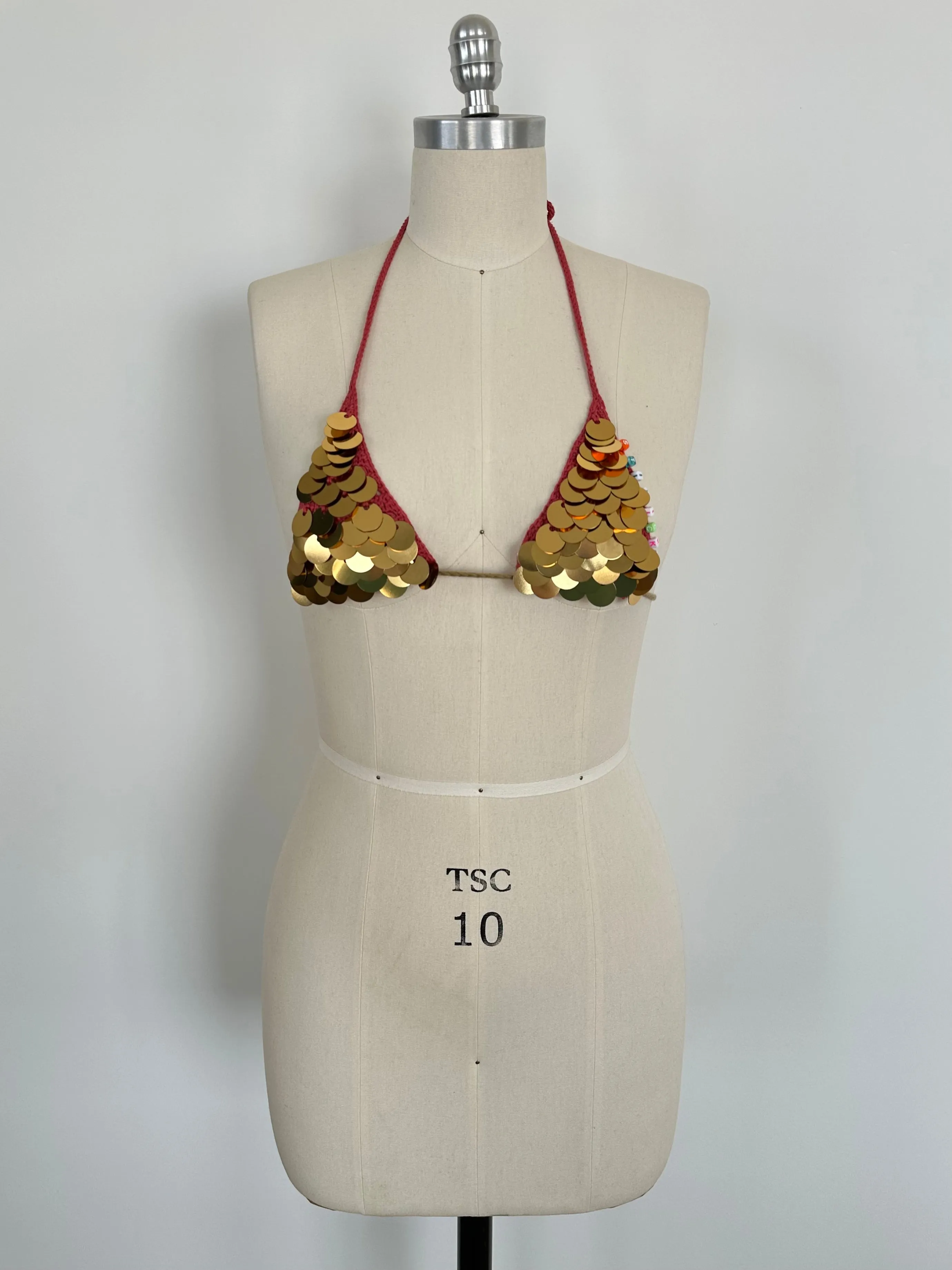 Bronze Sequin Bikini Top sold by Stiiickky product image thumbnail 2