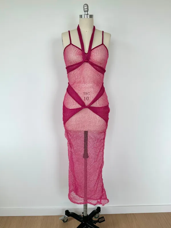 Shibari Pink Maxi Dress made by Stiiickky