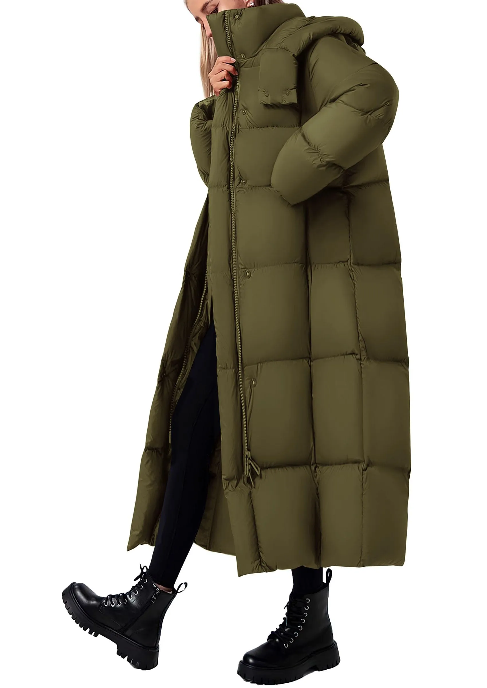 PRETTYGARDEN Women's Winter Long Puffer Coats Hooded Zip Up Casual Thickened Down Jackets Trendy Warm Clothes Outerwear sold by PrettyGarden product image thumbnail 3