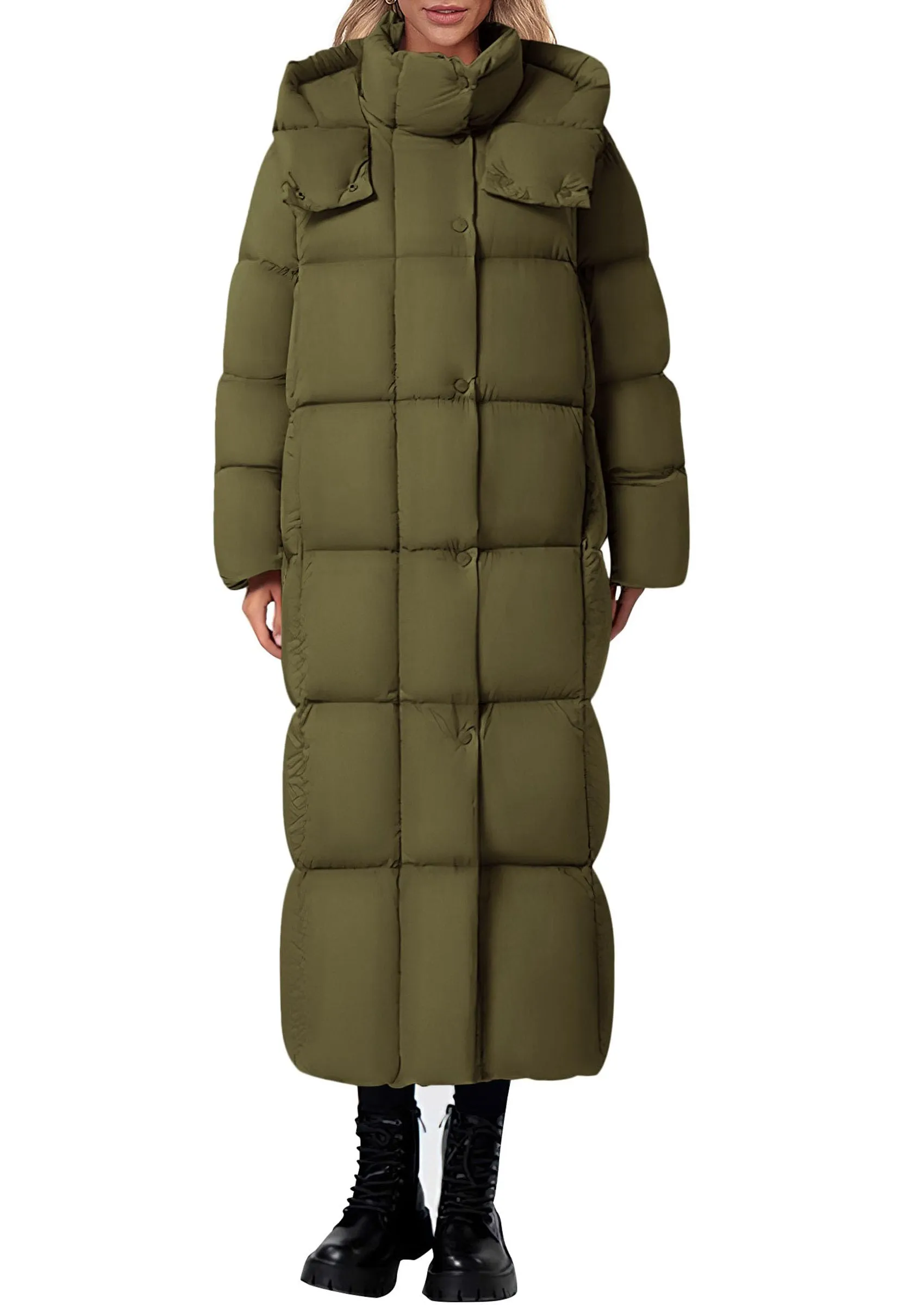 PRETTYGARDEN Women's Winter Long Puffer Coats Hooded Zip Up Casual Thickened Down Jackets Trendy Warm Clothes Outerwear sold by PrettyGarden product image thumbnail 4
