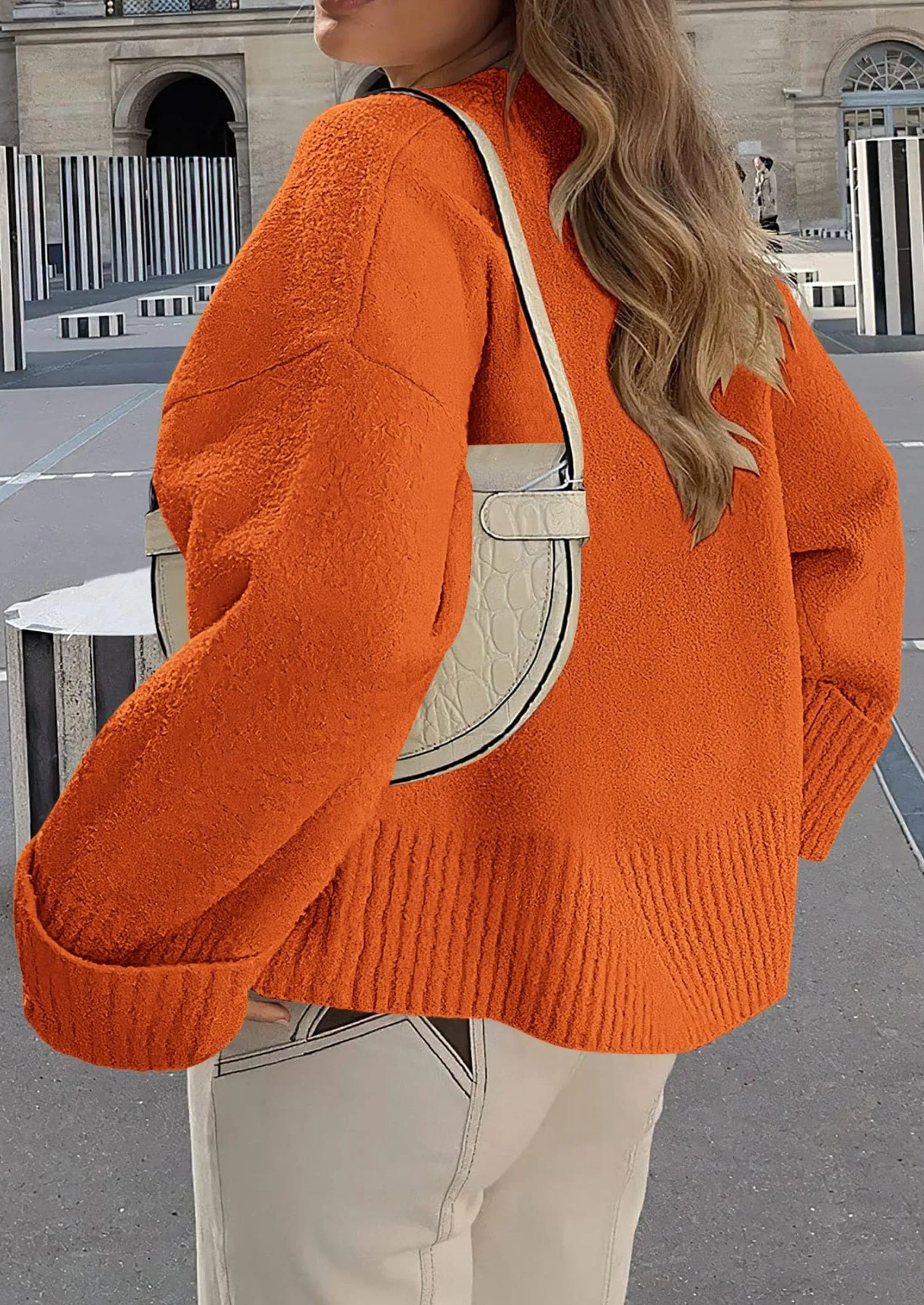 PRETTYGARDEN Women's Fall Oversized Sweaters Casual Crewneck Pullover Long Sleeve Fuzzy Chunky Knit Tops Blouse sold by PrettyGarden product image thumbnail 2
