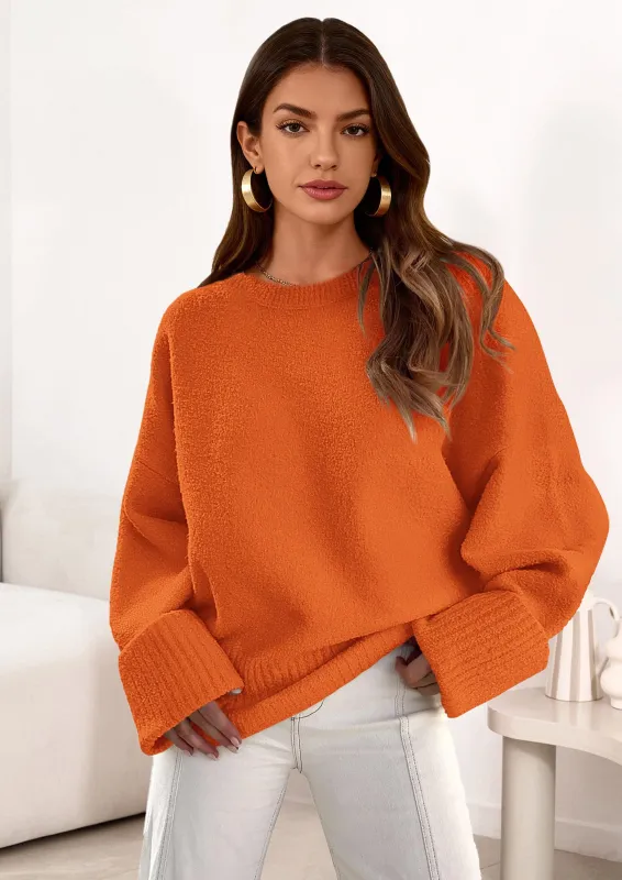PRETTYGARDEN Women's Fall Oversized Sweaters Casual Crewneck Pullover Long Sleeve Fuzzy Chunky Knit Tops Blouse made by PrettyGarden