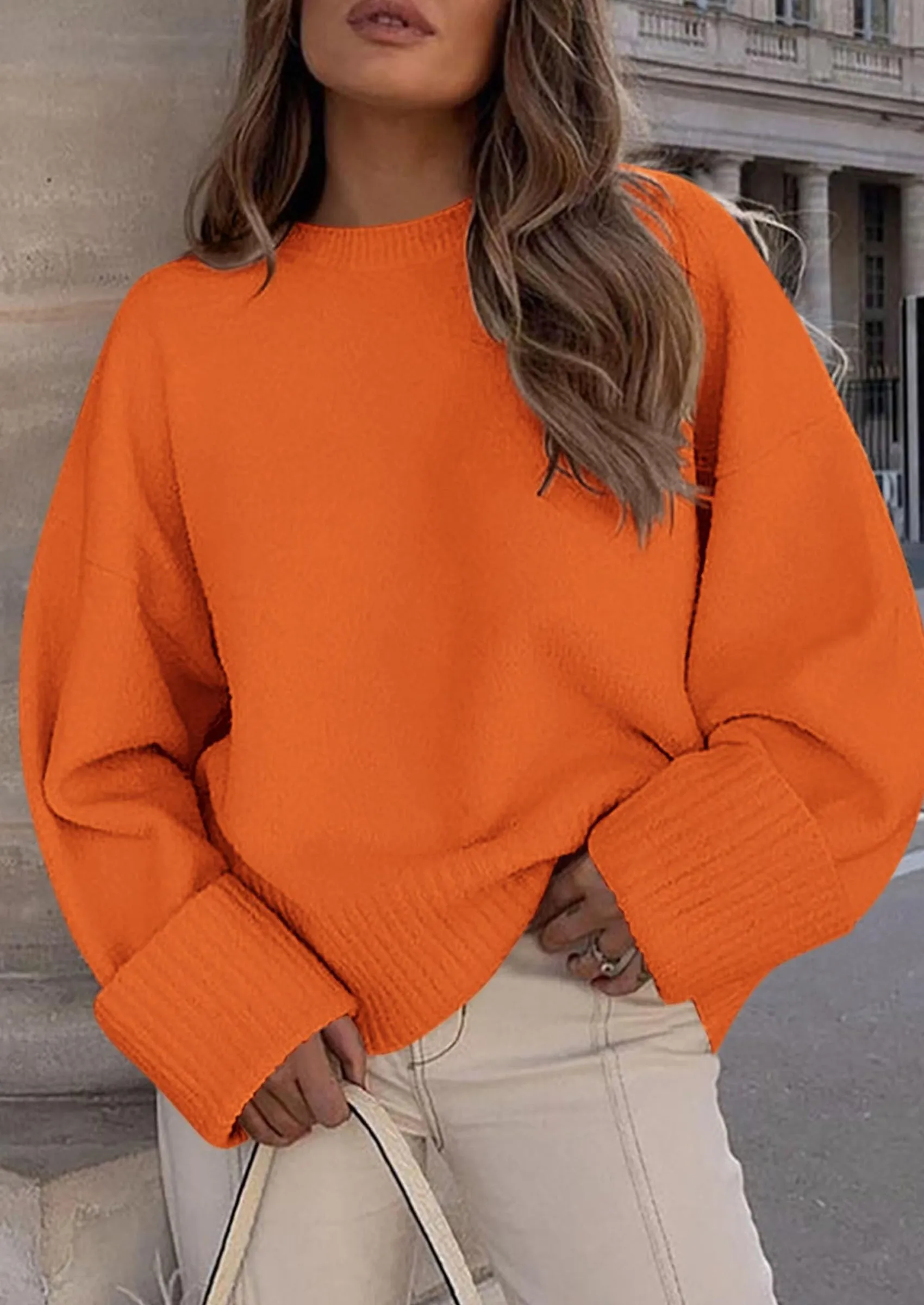 PRETTYGARDEN Women's Fall Oversized Sweaters Casual Crewneck Pullover Long Sleeve Fuzzy Chunky Knit Tops Blouse sold by PrettyGarden product image thumbnail 3