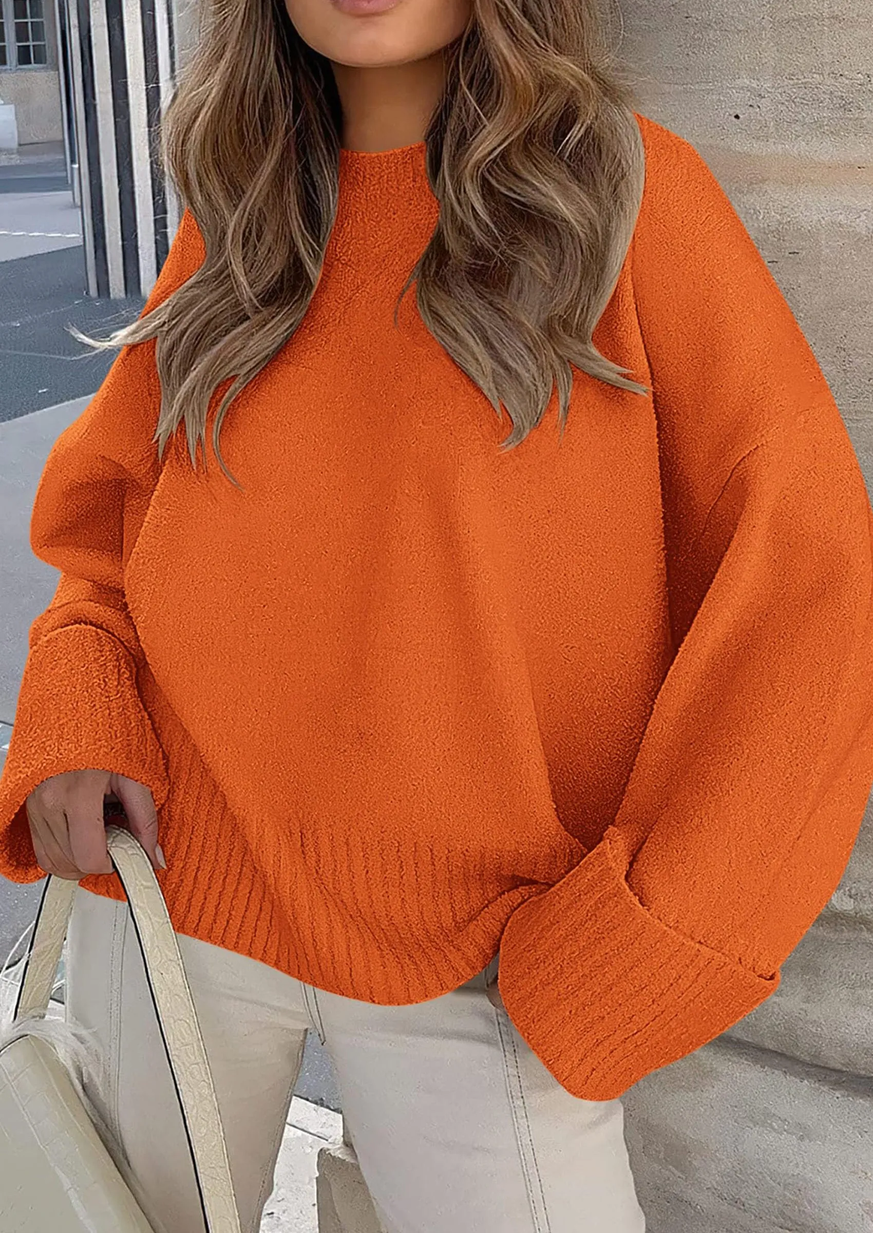 PRETTYGARDEN Women's Fall Oversized Sweaters Casual Crewneck Pullover Long Sleeve Fuzzy Chunky Knit Tops Blouse sold by PrettyGarden product image thumbnail 5