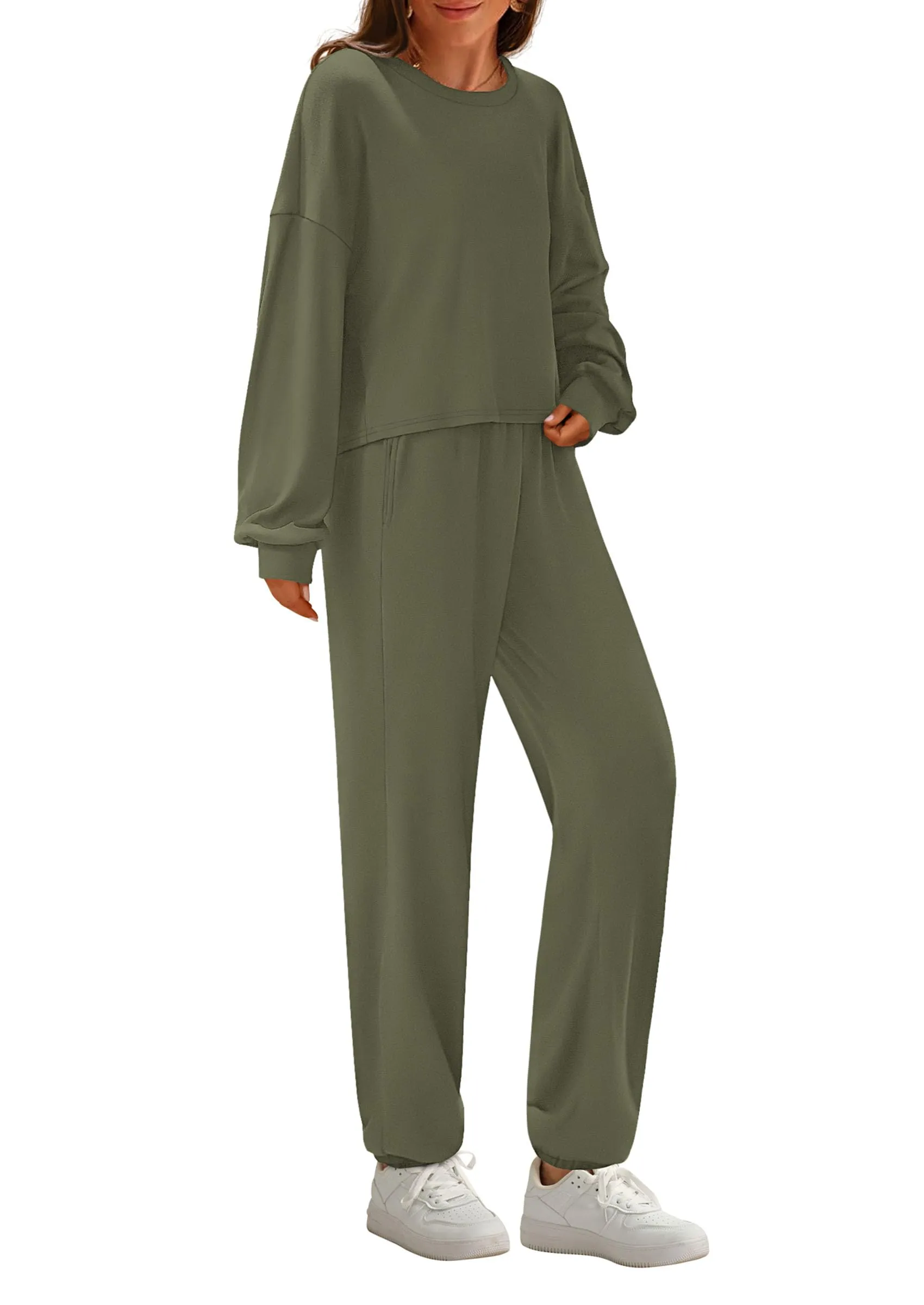 PRETTYGARDEN Women's Two Piece Outfits Lounge Sets Long Sleeve Pullover Tops Sweatpants Fall Fashion Matching Clothing sold by PrettyGarden product image thumbnail 4