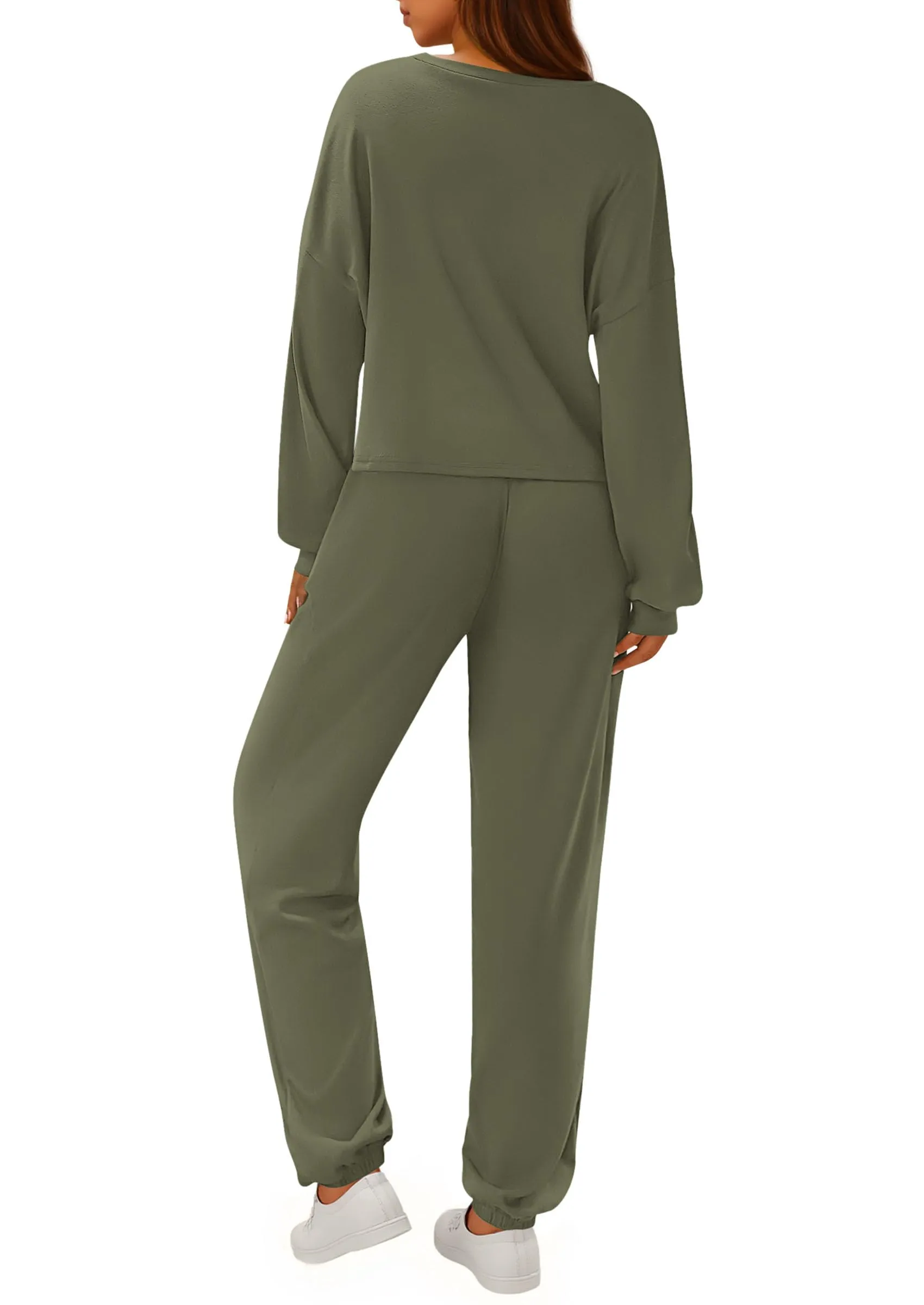 PRETTYGARDEN Women's Two Piece Outfits Lounge Sets Long Sleeve Pullover Tops Sweatpants Fall Fashion Matching Clothing sold by PrettyGarden product image thumbnail 2