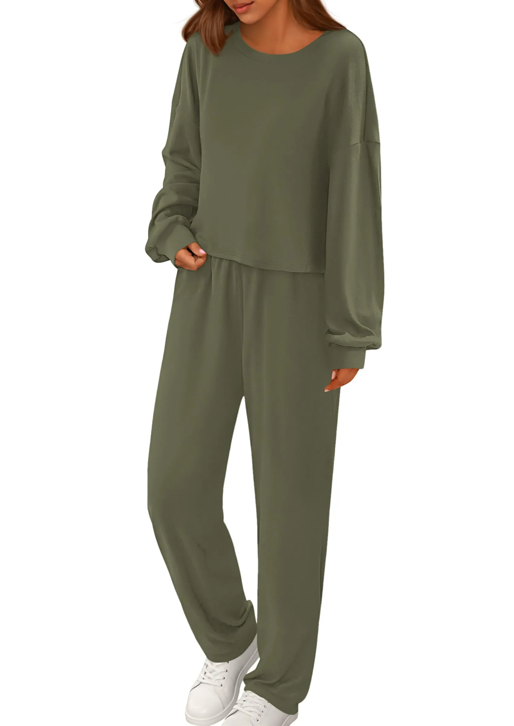 PRETTYGARDEN Women's Two Piece Outfits Lounge Sets Long Sleeve Pullover Tops Sweatpants Fall Fashion Matching Clothing sold by PrettyGarden product image thumbnail 5