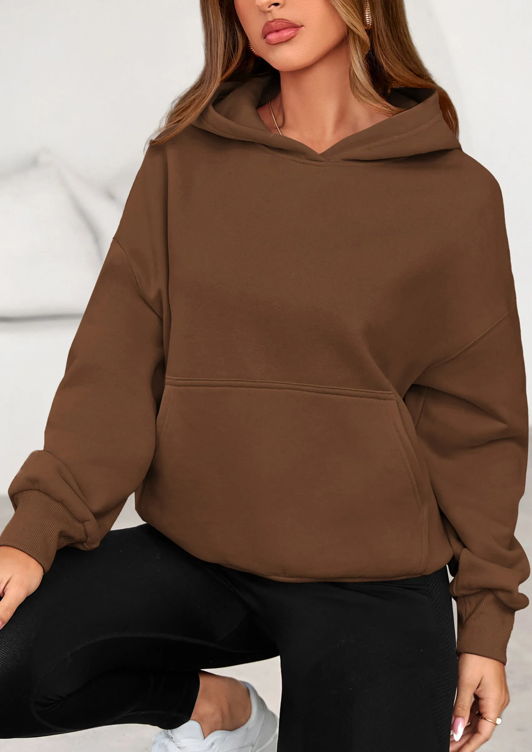 PRETTYGARDEN Women's Fall Hooded Sweatshirts Long Sleeve Half Zip Cropped Hoodies Pullover Winter Fashion Clothes sold by PrettyGarden product image thumbnail 5