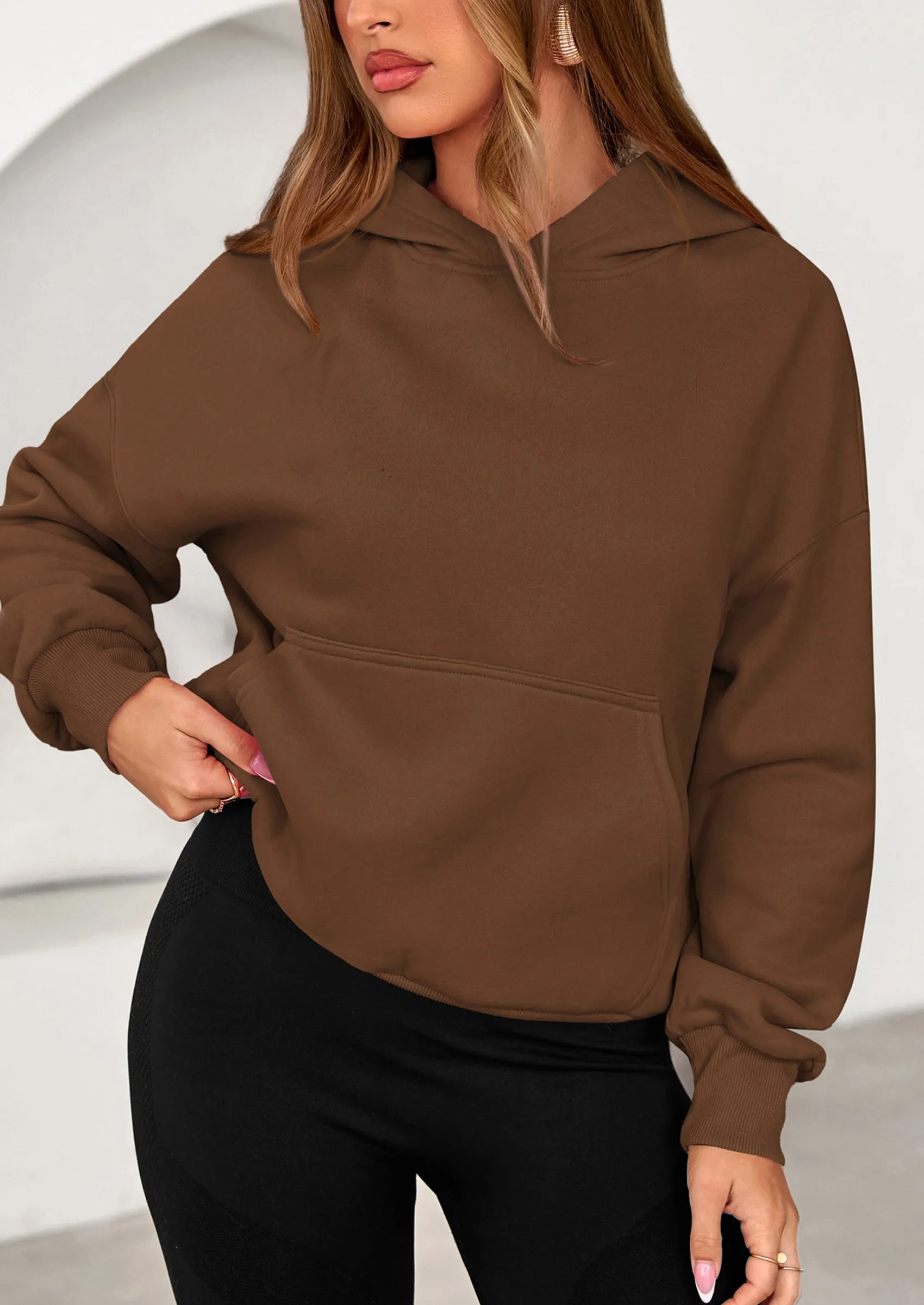PRETTYGARDEN Women's Fall Hooded Sweatshirts Long Sleeve Half Zip Cropped Hoodies Pullover Winter Fashion Clothes sold by PrettyGarden product image thumbnail 4