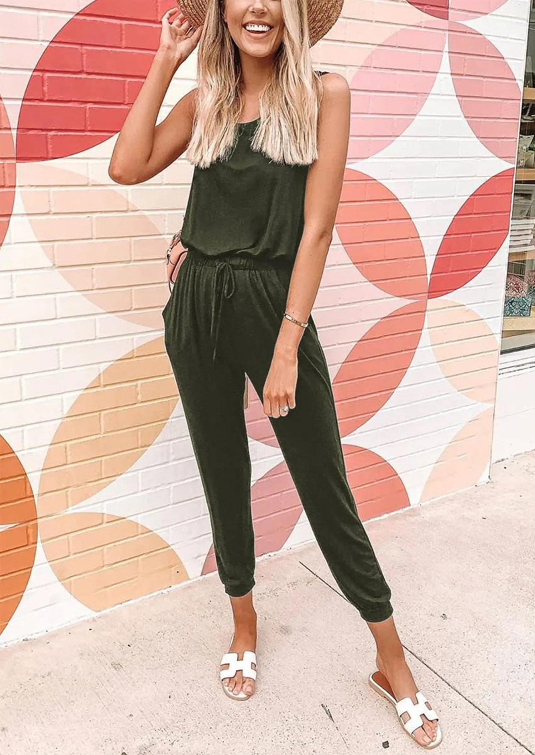 PRETTYGARDEN Two Piece Outfit Sets Casual Sleeveless Crewneck Tops and Sweatpants sold by PrettyGarden product image thumbnail 5