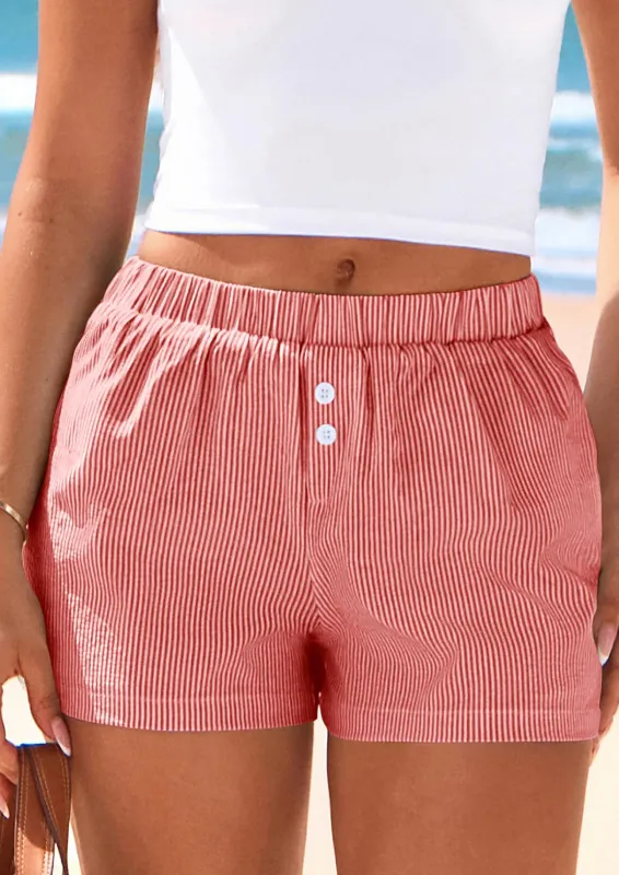 BTFBM Striped Boxer Shorts for Women Summer Elastic Waist Y2k Vacation Beach Bottoms Lounge Sleep Pj Pajama Shorts made by PrettyGarden