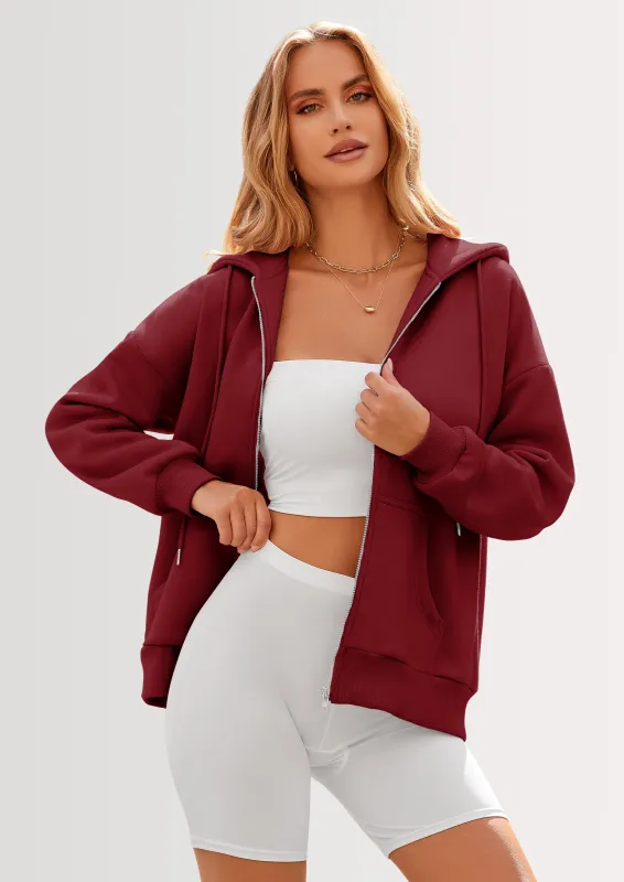 PRETTYGARDEN Women's Zip Up Y2K Hoodies Casual Long Sleeve Sweatshirts Fall Spring Track Jackets with Pockets made by PrettyGarden