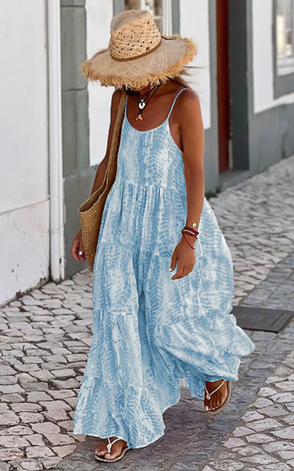 PRETTYGARDEN Women Summer Dresses Spaghetti Strap Scoop Neck Floral Maxi Dress Flowy Boho Long Sundress with Pockets sold by PrettyGarden product image thumbnail 5
